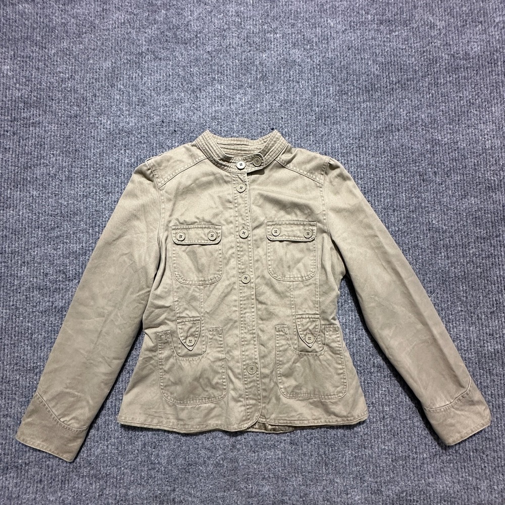American Rag Cie Jacket Mens Medium Beige Cotton Button-Up Casual Utility